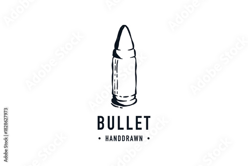 Hand drawn bullet logo icon sketch vector illustration