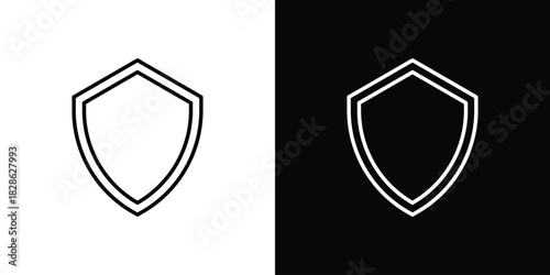 Shield icons symbols. Collection of simple black icons