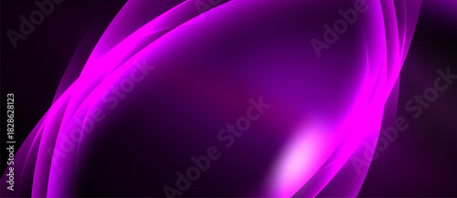 Abstract purple waves, smooth gradients, dark background. Elegant design, flowing shapes, vibrant color scheme. Minimalist aesthetic.