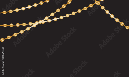 Festive glowing string lights vector. Warm white decorative string lights hanging across a backdrop, perfect for celebration graphics, event invitations, and holiday designs.
