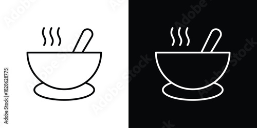 Soup icons symbols. Collection of simple black icons