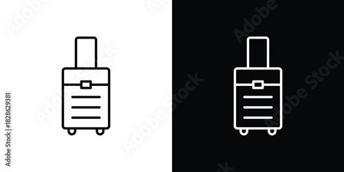Suitcase icons symbols. Collection of simple black icons