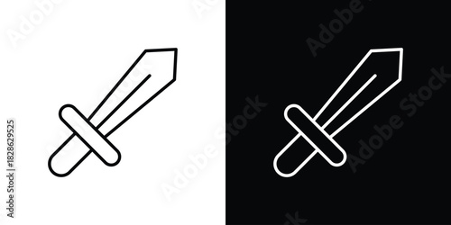 Sword icons symbols. Collection of simple black icons