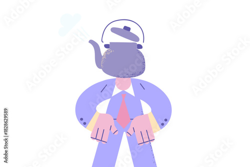 Stress, overwork and exhaustion concept.