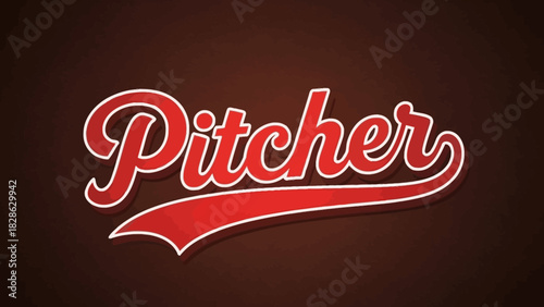 Vintage Baseball-Style "Pitcher" Wordmark for a Sports Team or Beverage Brand