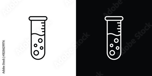 Test tube icons symbols. Collection of simple black icons
