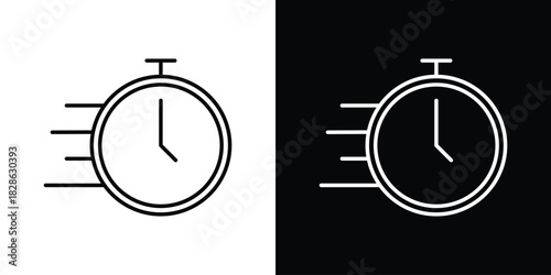 Time fast icons symbols. Collection of simple black icons