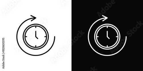 Time forward icons symbols. Collection of simple black icons