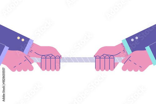 Confrontation and opposite opinions concept