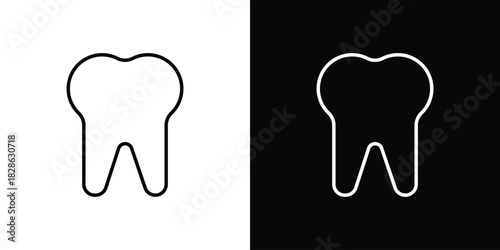 Tooth icons symbols. Collection of simple black icons