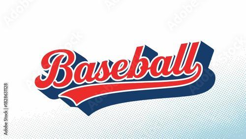 Baseball Logo Design A Stylish Red and Blue Wordmark Concept for Team Branding and Sports Graphics