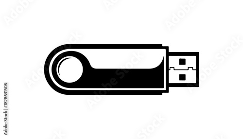 Sleek USB drive icon for modern tech branding, data storage and digital projects