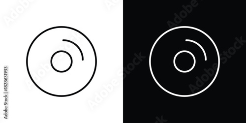 Vinyl icons symbols. Collection of simple black icons