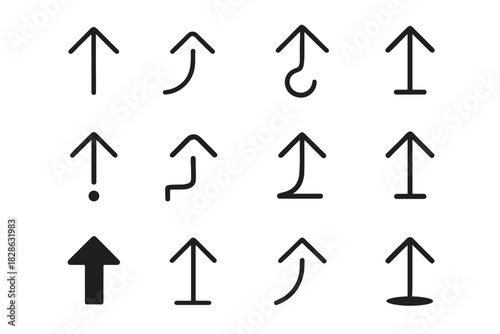 Minimal curved vector line fold hinge up triangle base curve icon arrow