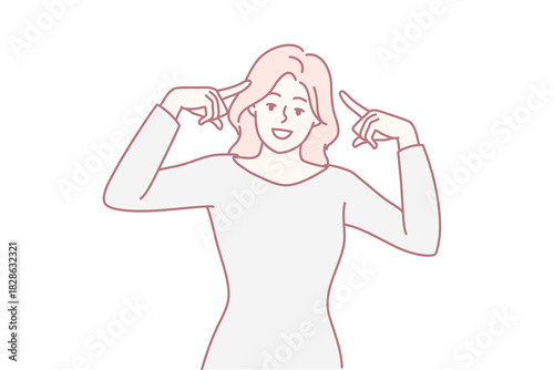 lady concentrating peacefully, female with serene and focused expression, female displaying contemplative state with tranquil atmosphere and focused introspective attitude