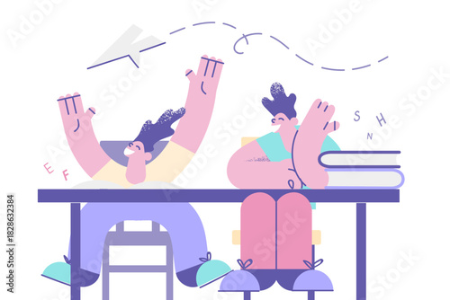 Playing in school class concept.