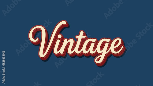 Bold retro 'Vintage' word art featuring a classic three-dimensional shadow effect, ideal for evoking a nostalgic feel in various design applications and creative projects