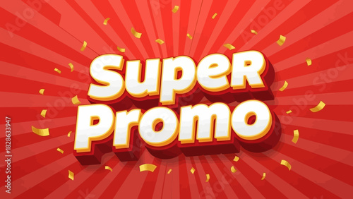 Vibrant red promotional banner with golden confetti for a major sales event or special discount offer advertisement