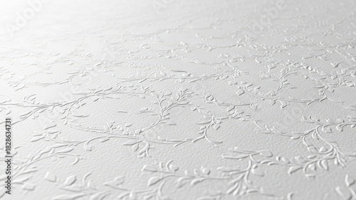 Elegant white floral pattern texture adding subtle depth to backgrounds, creating a sophisticated and calming visual for design projects and branding