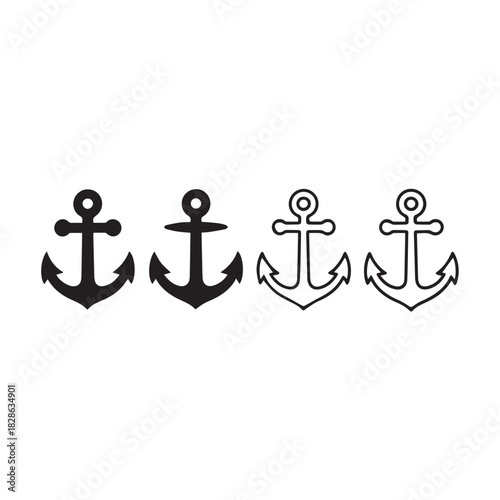Nautical anchor icon for marine and maritime themes