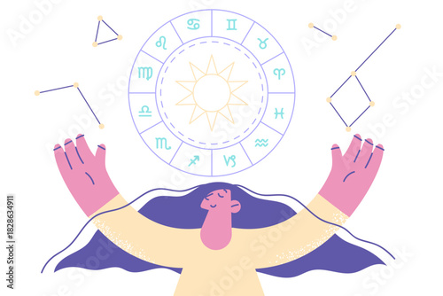 Spirituality and astrology symbols concept
