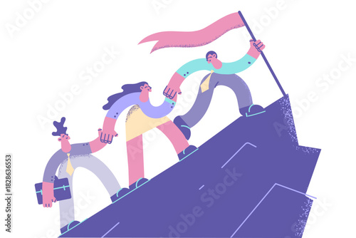 Business success, teamwork and achievement concept