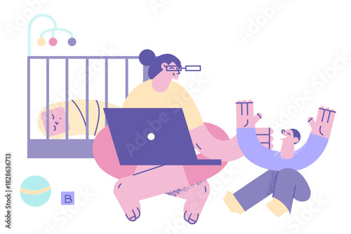 Motherhood and happy childhood concept