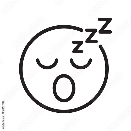 Minimal vector icon of sleepy face