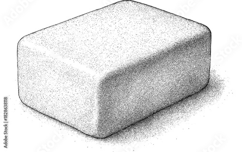 Detailed dotwork stipple style brick with shadow effect in monochrome
