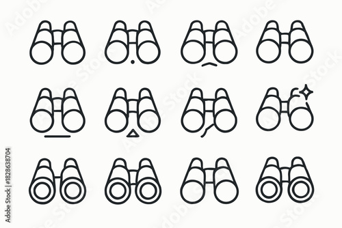 Line hinge thin icon spark icons triangle minimal handle vector binoculars lenses