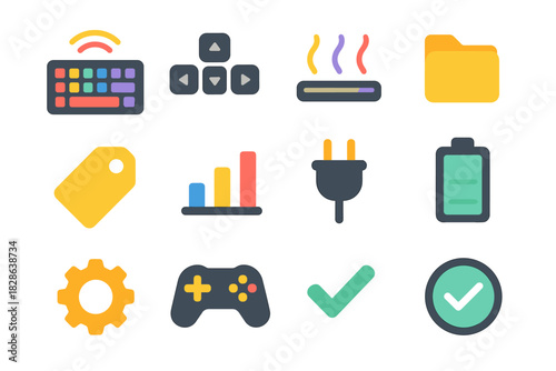 Cluster shape keys checkmark arrow vector icon gaming tag controller icons keyboard