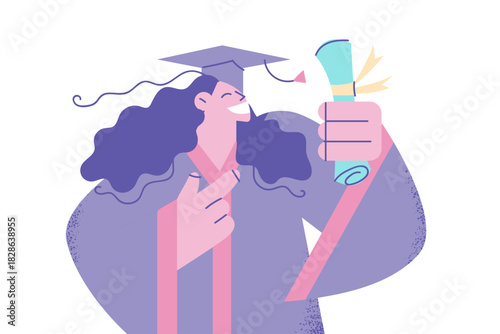 Study, education, graduate degree concept