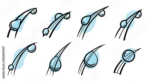 Tear drop icons set with transparent background