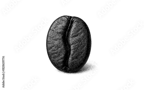 Detailed engraved coffee bean with textured surface for high-quality designs