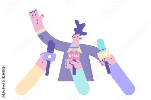 Politician, star or public speaker concept