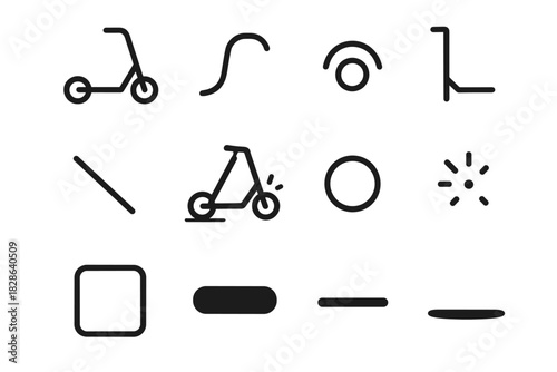 Ring minimal base icon curved vector dot hinge icons arc outline scooter