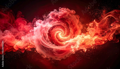 Fiery vortex with swirling cosmic smoke