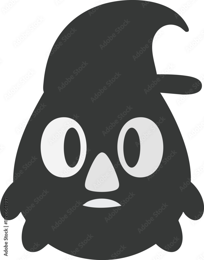 Fototapeta premium Cute black and white cat baby drawing vector illustration character isolated with a funny smile and big eyes