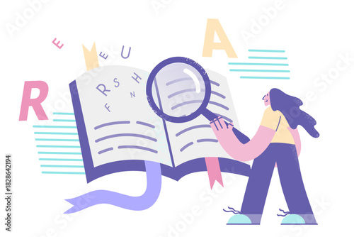 Knowledge, looking for information concept