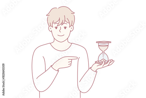 Time management reminder, Person emphasizing importance of scheduling and goal achievement, Person demonstrating crucial role of managing schedules for successful goal completion