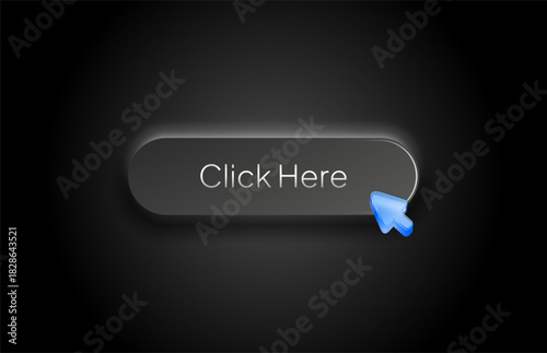 Modern button with Click Here text in the center
