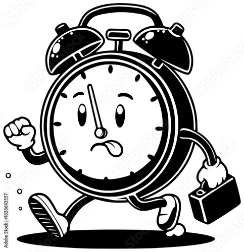 alarm illustration time silhouette clock logo deadline icon beautiful outline face teenager teenage young girl teen studio pretty preteen shape and vector graphic background