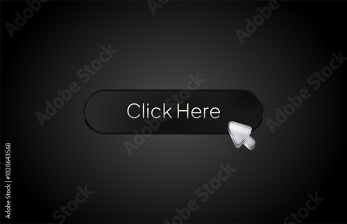 Modern button with Click Here text in the center
