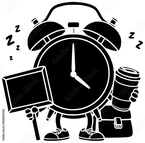 alarm illustration time silhouette clock logo deadline icon beautiful outline face teenager teenage young girl teen studio pretty preteen shape and vector graphic background