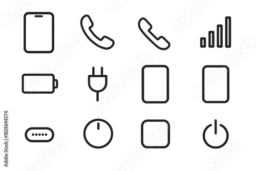 Icon plug speaker vector power icons signal button app minimal phone outline
