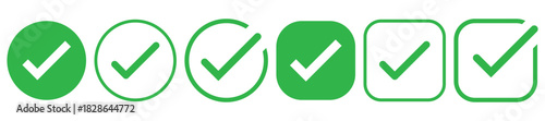 Green check mark icon. Check mark vector icon. Checkmark Illustration Vector symbols set green checkmark isolated on white background Correct vote choice isolated symbol