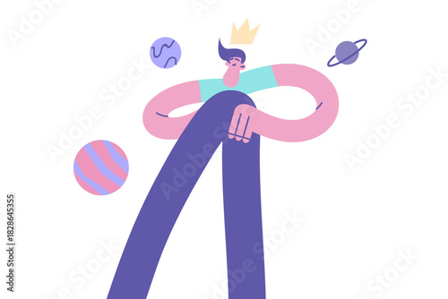 Self love, ego, narcissistic man concept