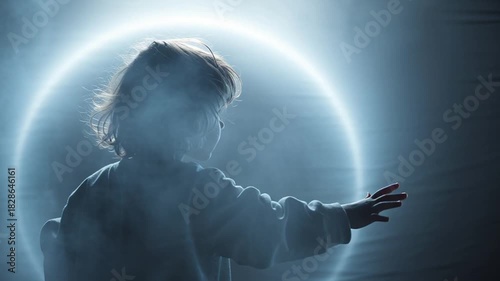 Child reaches towards ethereal glowing orb