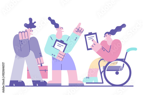 Happy lifestyle and work of disabled people concept