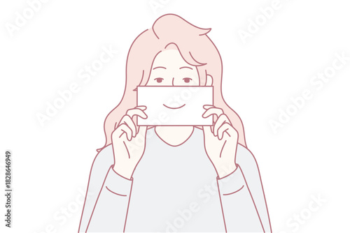 Hidden feelings expressed, Subtle smile hides inner emotions masks true emotional depths Gentle pastel visuals suggest underlying complex emotions hidden beneath delicate exterior layers